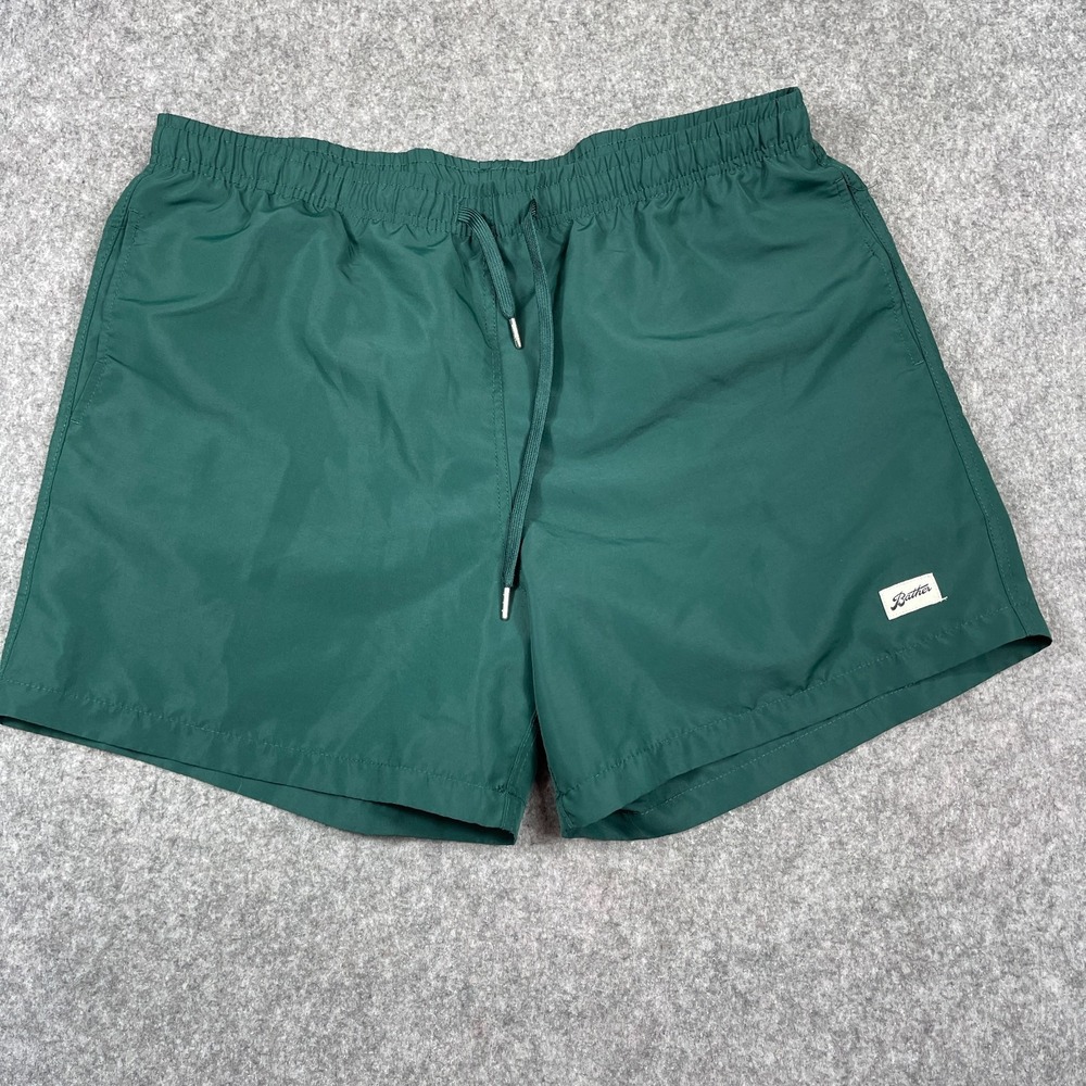 Bather Solid Ocean Recycled Fiber Swim Shorts Mens XL‎ Green Mesh Lined